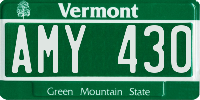 VT license plate AMY430
