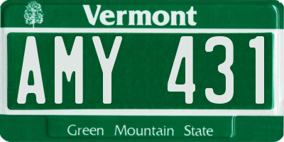 VT license plate AMY431