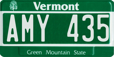 VT license plate AMY435