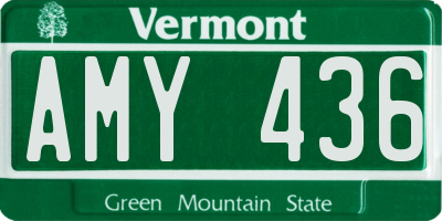 VT license plate AMY436