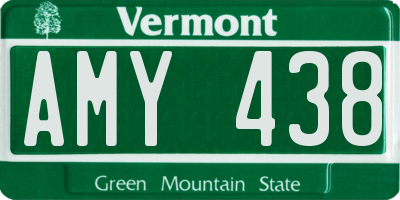 VT license plate AMY438