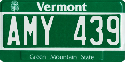 VT license plate AMY439