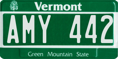VT license plate AMY442