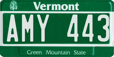 VT license plate AMY443
