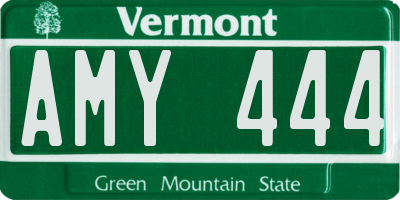 VT license plate AMY444