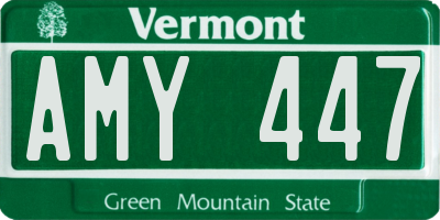 VT license plate AMY447