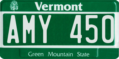 VT license plate AMY450