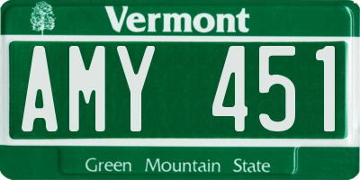 VT license plate AMY451