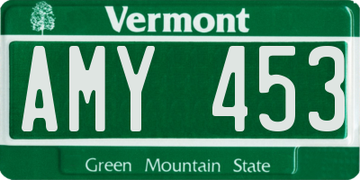 VT license plate AMY453