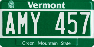 VT license plate AMY457