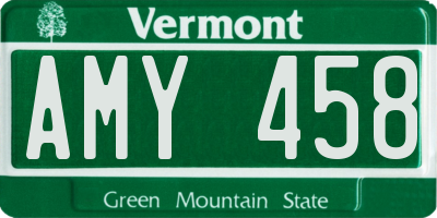 VT license plate AMY458