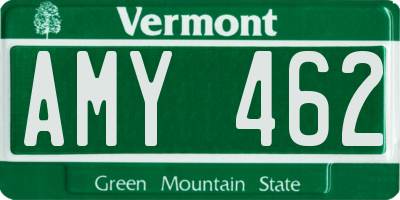 VT license plate AMY462