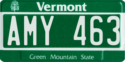 VT license plate AMY463