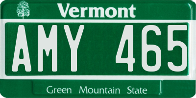 VT license plate AMY465
