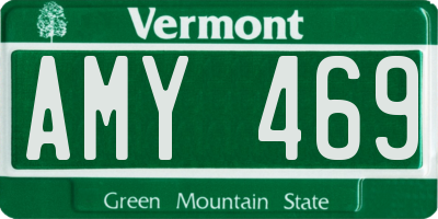 VT license plate AMY469