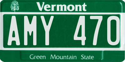 VT license plate AMY470