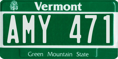 VT license plate AMY471