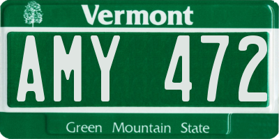 VT license plate AMY472