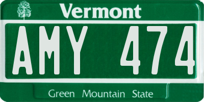 VT license plate AMY474