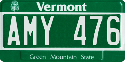 VT license plate AMY476