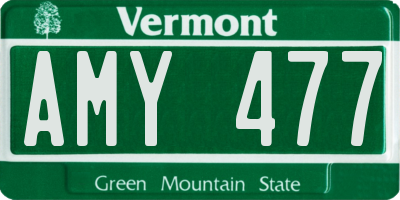 VT license plate AMY477