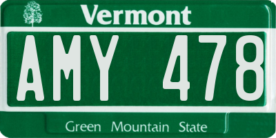 VT license plate AMY478