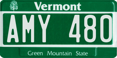 VT license plate AMY480