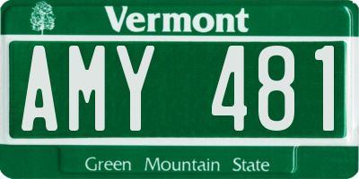 VT license plate AMY481