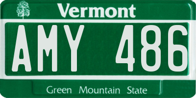 VT license plate AMY486