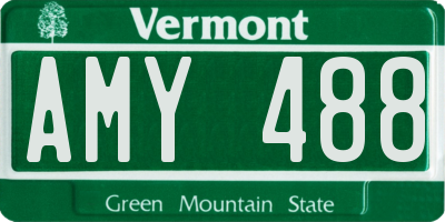VT license plate AMY488