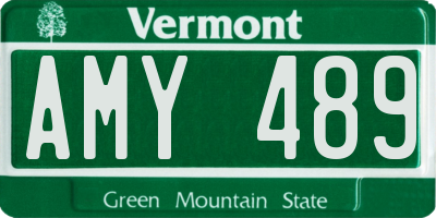 VT license plate AMY489