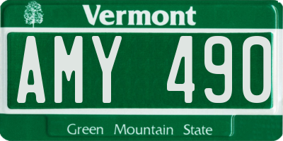 VT license plate AMY490