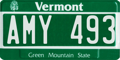 VT license plate AMY493