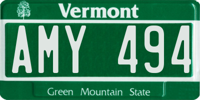 VT license plate AMY494