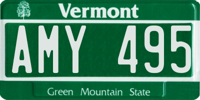 VT license plate AMY495