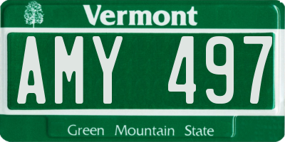 VT license plate AMY497