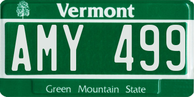 VT license plate AMY499