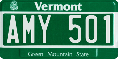 VT license plate AMY501