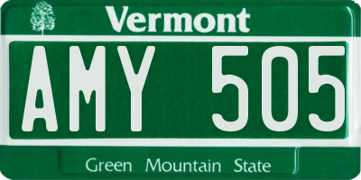 VT license plate AMY505