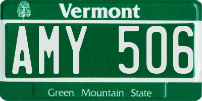 VT license plate AMY506