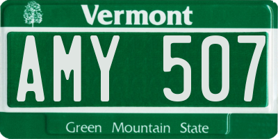 VT license plate AMY507