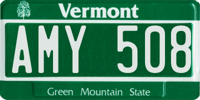 VT license plate AMY508