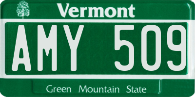 VT license plate AMY509