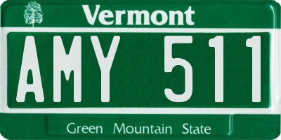 VT license plate AMY511