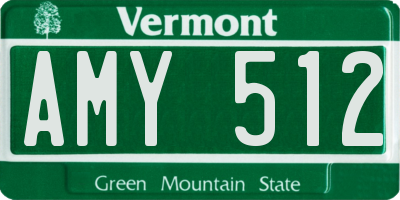 VT license plate AMY512