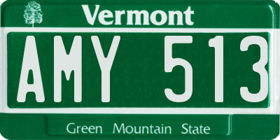 VT license plate AMY513