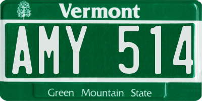 VT license plate AMY514