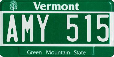 VT license plate AMY515