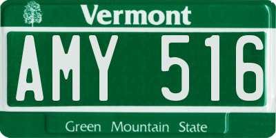 VT license plate AMY516