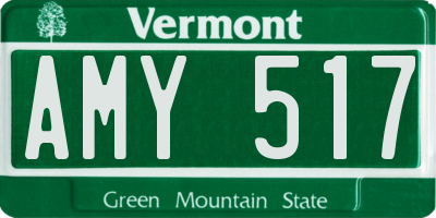 VT license plate AMY517